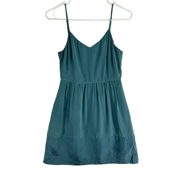 Madewell Silk Dress Camisole Women's Spaghetti Strap Teal 100% Silk size 0 - Picture 1 of 7